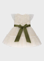 Abito Cerimonia Tulle Bianco FN108470/4662 corredino e abbigliamento neonato | NANU' BABY