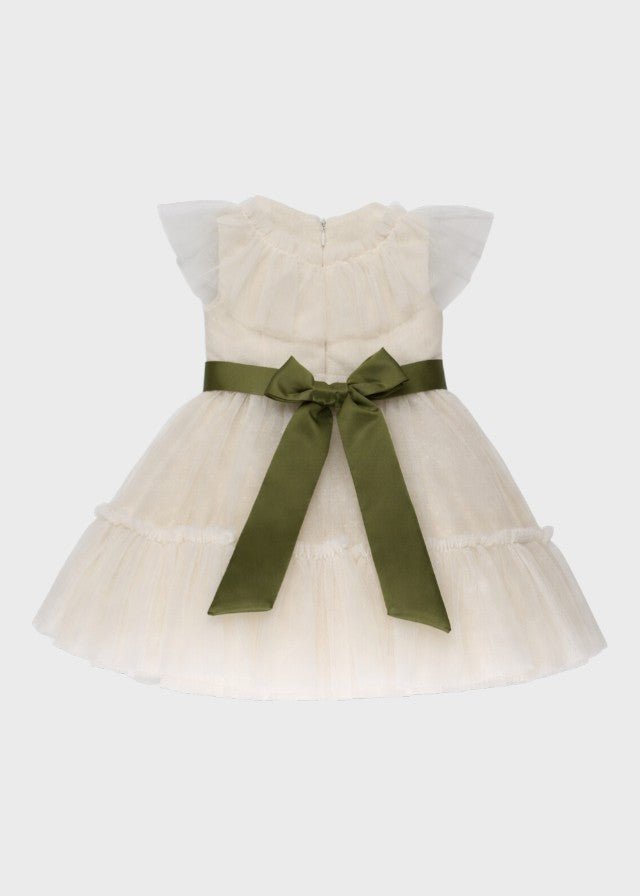 Abito Cerimonia Tulle Bianco FN108470/4662 corredino e abbigliamento neonato | NANU' BABY