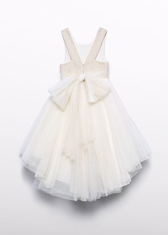 Abito Cerimonia Tulle Dorato 5032/1 corredino e abbigliamento neonato | NANU' BABY