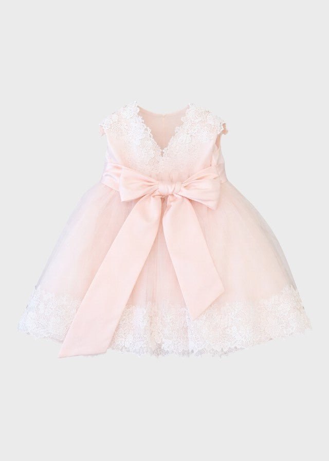 Abito Cerimonia Tulle Rosa FB083/R corredino e abbigliamento neonato | NANU' BABY