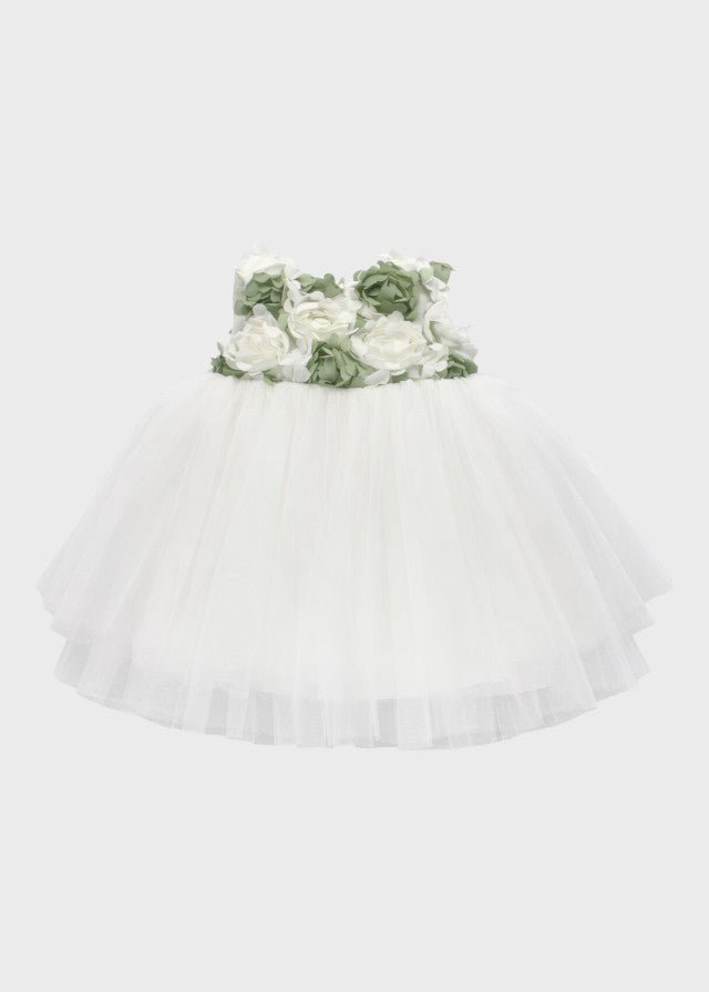 Abito Cerimonia Tulle Verde EV305 corredino e abbigliamento neonato | NANU' BABY