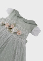 Abito Cerimonia Tulle Verde FB082/V corredino e abbigliamento neonato | NANU' BABY