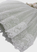 Abito Cerimonia Tulle Verde FB082/V corredino e abbigliamento neonato | NANU' BABY