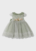 Abito Cerimonia Tulle Verde FB082/V corredino e abbigliamento neonato | NANU' BABY