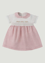 Abito Colletto Rosa Cipria corredino e abbigliamento neonato | NANU' BABY