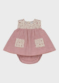 Abito Corpetto Macramè Rosa 0050/25 corredino e abbigliamento neonato | NANU' BABY