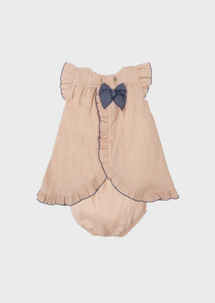 Abito Cotone Volant Rosa 91427 corredino e abbigliamento neonato | NANU' BABY