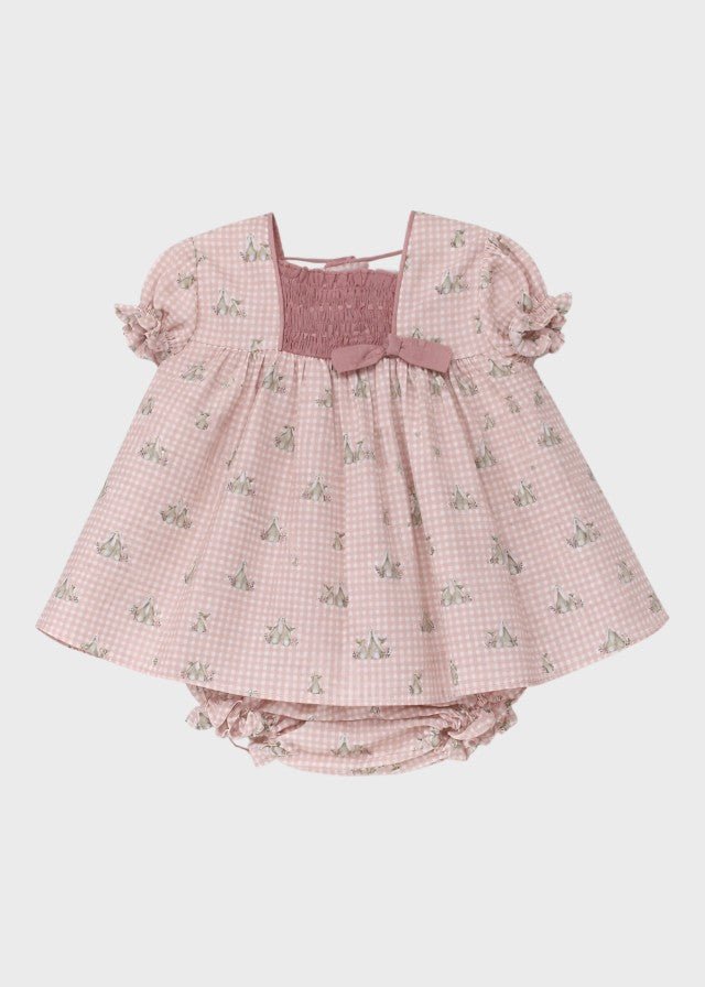 Abito Coulotte Coniglietti Rosa 0044/25 corredino e abbigliamento neonato | NANU' BABY
