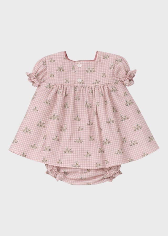 Abito Coulotte Coniglietti Rosa 0044/25 corredino e abbigliamento neonato | NANU' BABY