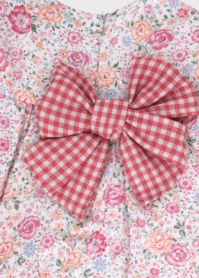 Abito Coulotte Fiorellini Corallo 0334/48 corredino e abbigliamento neonato | NANU' BABY