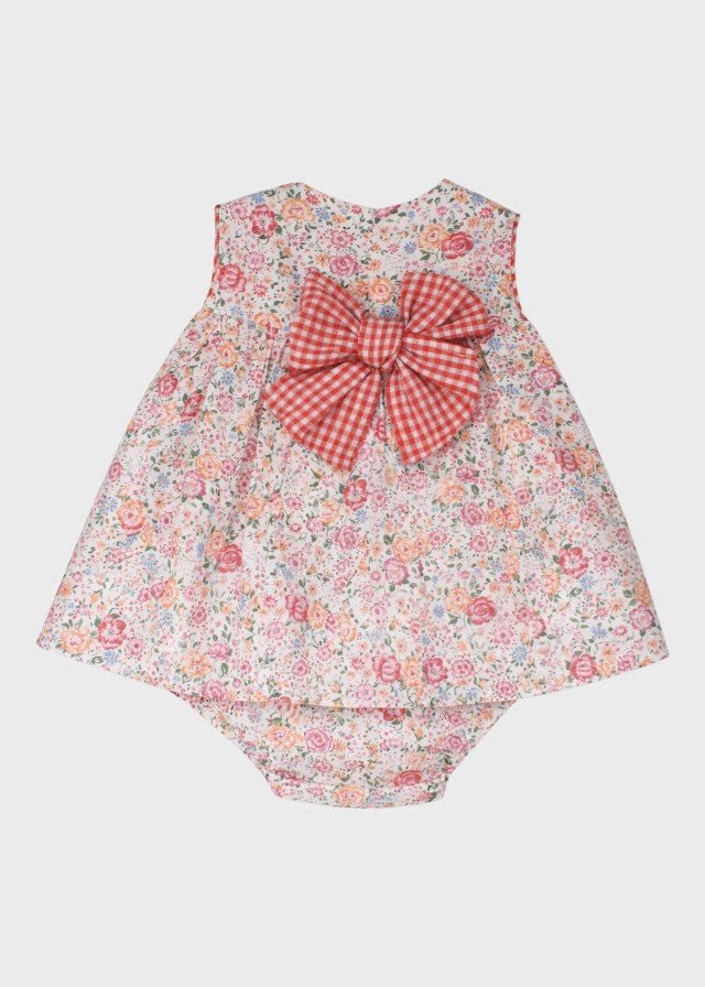 Abito Coulotte Fiorellini Corallo 0334/48 corredino e abbigliamento neonato | NANU' BABY