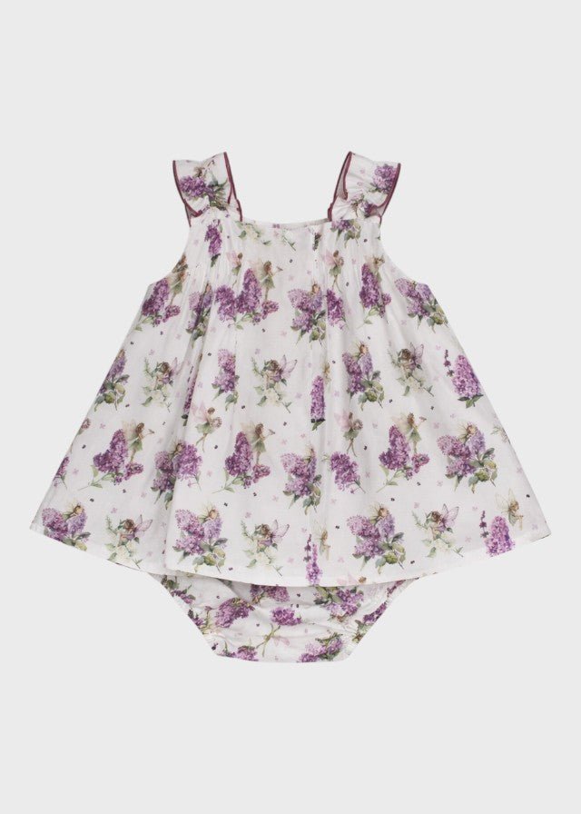 Abito Coulotte Fiori Lilla 0333/17 corredino e abbigliamento neonato | NANU' BABY