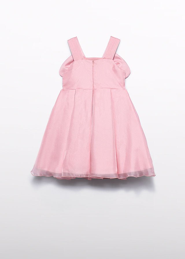Abito Fiocco Organza Rosa 5049/57 corredino e abbigliamento neonato | NANU' BABY