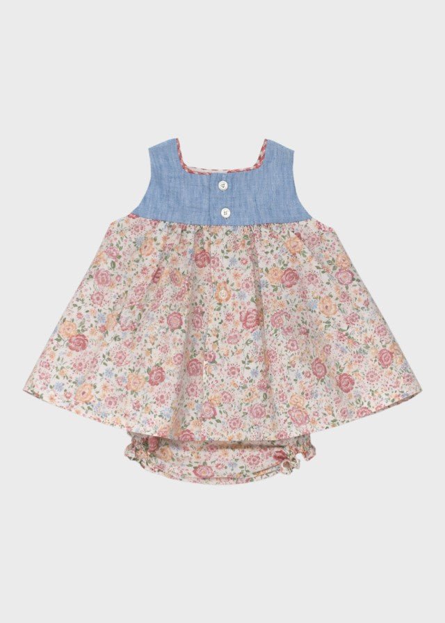 Abito Fiorellini Cuffietta Corallo 0154/48 corredino e abbigliamento neonato | NANU' BABY