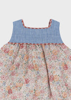 Abito Fiorellini Cuffietta Corallo 0154/48 corredino e abbigliamento neonato | NANU' BABY