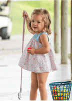 Abito Fiorellini Cuffietta Corallo 0154/48 corredino e abbigliamento neonato | NANU' BABY