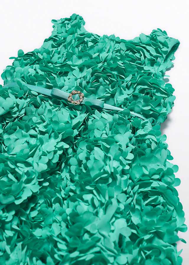 Abito Fiori 3D Turchese 5038/9 corredino e abbigliamento neonato | NANU' BABY