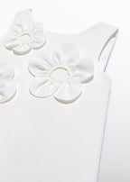 Abito Fiori Bordo Smerlato 5055/3 corredino e abbigliamento neonato | NANU' BABY