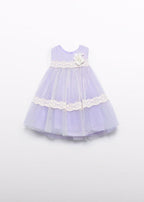 Abito Lilla Tulle Elegante 5016/85 corredino e abbigliamento neonato | NANU' BABY