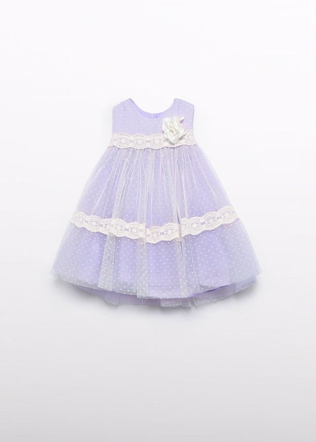 Abito Lilla Tulle Elegante 5016/85 corredino e abbigliamento neonato | NANU' BABY