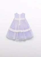 Abito Lilla Tulle Elegante 5016/85 corredino e abbigliamento neonato | NANU' BABY