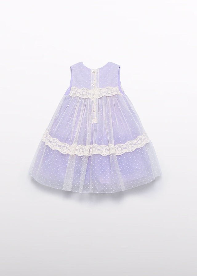 Abito Lilla Tulle Elegante 5016/85 corredino e abbigliamento neonato | NANU' BABY