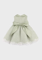 Abito Pizzo Pois Verde GG2635I corredino e abbigliamento neonato | NANU' BABY