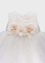 Abito Pizzo Tulle Bianco GG2638I corredino e abbigliamento neonato | NANU' BABY