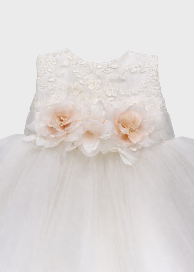 Abito Pizzo Tulle Bianco GG2638I corredino e abbigliamento neonato | NANU' BABY