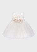Abito Pizzo Tulle Bianco GG2638I corredino e abbigliamento neonato | NANU' BABY