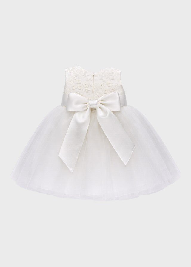 Abito Pizzo Tulle Bianco GG2638I corredino e abbigliamento neonato | NANU' BABY