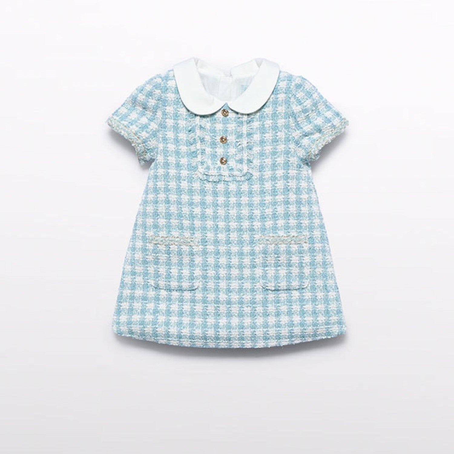 Abito quadri lurex Bimba Verde 5511/9 corredino e abbigliamento neonato | NANU' BABY