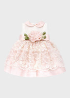 Abito Raso Pizzo Rosa GG2633I corredino e abbigliamento neonato | NANU' BABY