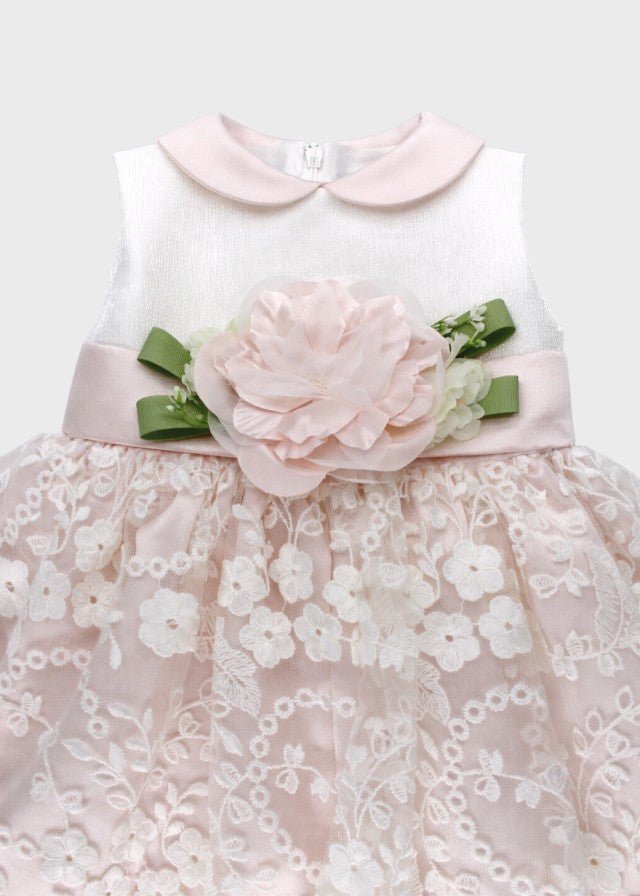 Abito Raso Pizzo Rosa GG2633I corredino e abbigliamento neonato | NANU' BABY