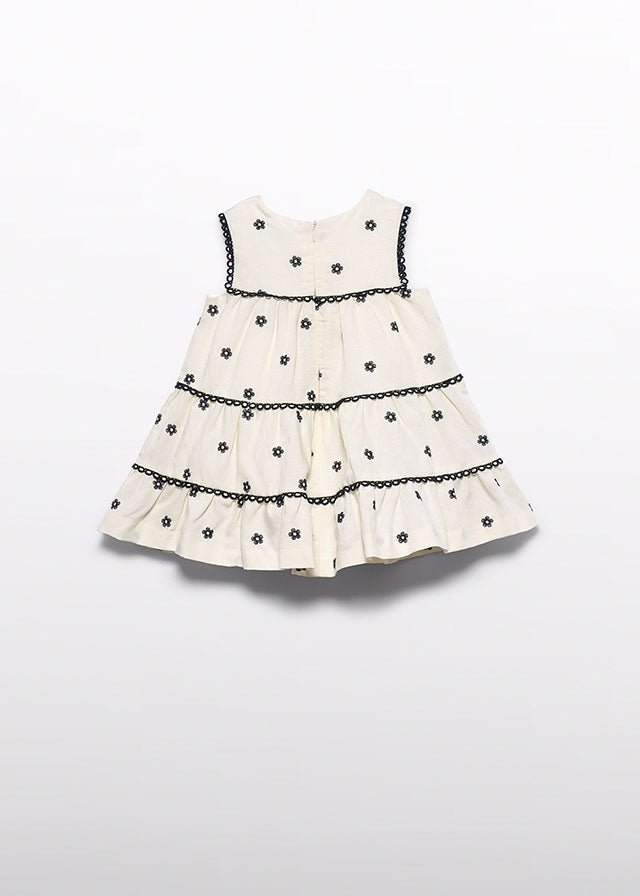 Abito Ricamato Fiorellini Bianco 5022/4 corredino e abbigliamento neonato | NANU' BABY