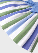 Abito Righe Azzurro Fiocco 0506/27 corredino e abbigliamento neonato | NANU' BABY