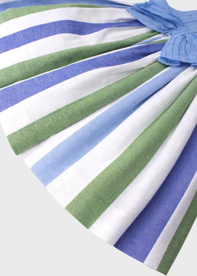 Abito Righe Azzurro Fiocco 0506/27 corredino e abbigliamento neonato | NANU' BABY