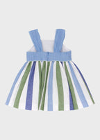 Abito Righe Azzurro Fiocco 0506/27 corredino e abbigliamento neonato | NANU' BABY