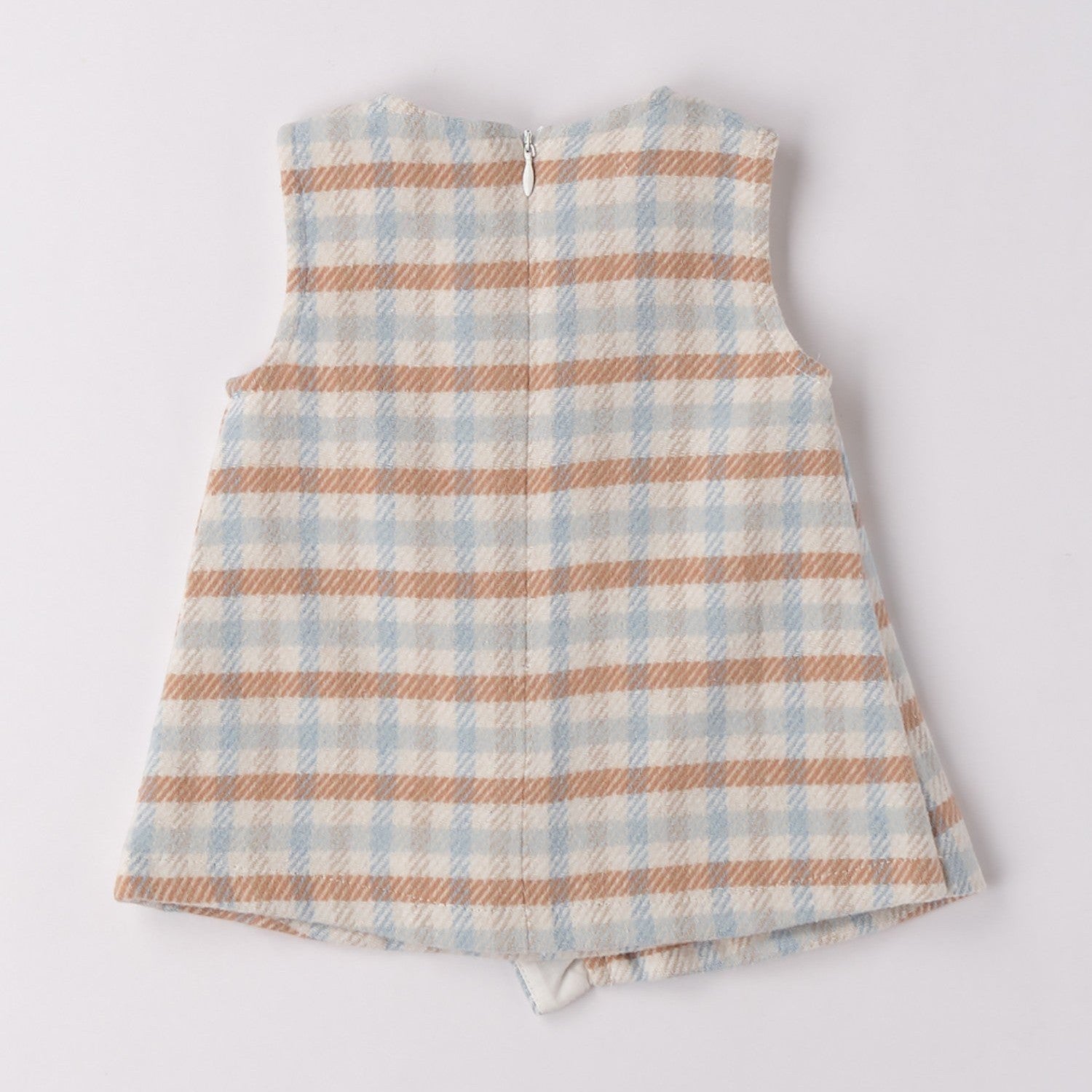 Abito Smanicato Bimba Bianco Check 3F734/3942 corredino e abbigliamento neonato | NANU' BABY