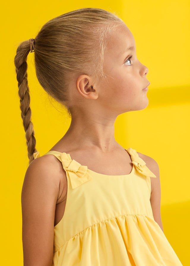 Abito Taffetà Volant Giallo 5041/72 corredino e abbigliamento neonato | NANU' BABY