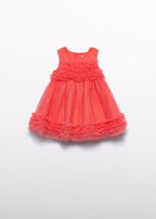 Abito Tulle Volan Arancione 5014/94 corredino e abbigliamento neonato | NANU' BABY