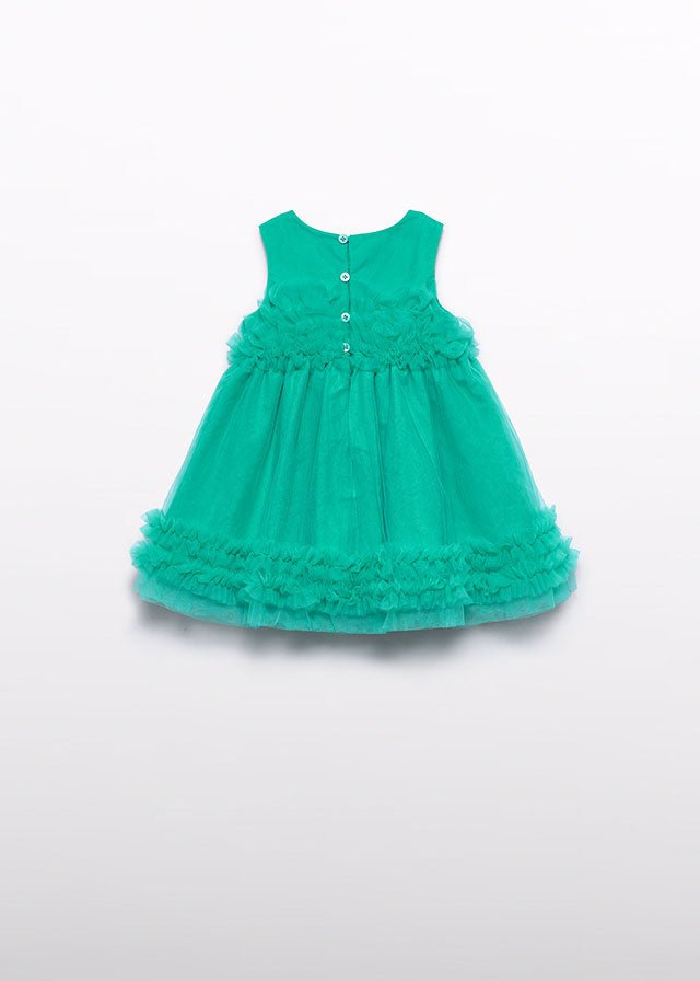 Abito Tulle Volan Verde 5014/93 corredino e abbigliamento neonato | NANU' BABY