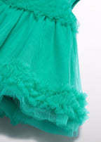 Abito Tulle Volan Verde 5014/93 corredino e abbigliamento neonato | NANU' BABY
