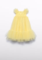 Abito Tulle Volant Giallo 5039/68 corredino e abbigliamento neonato | NANU' BABY