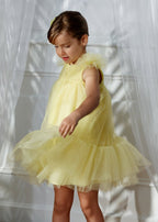 Abito Tulle Volant Giallo 5039/68 corredino e abbigliamento neonato | NANU' BABY