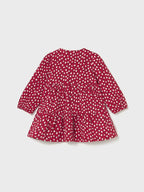 Structured knit dress, girl's, red, 2915/40