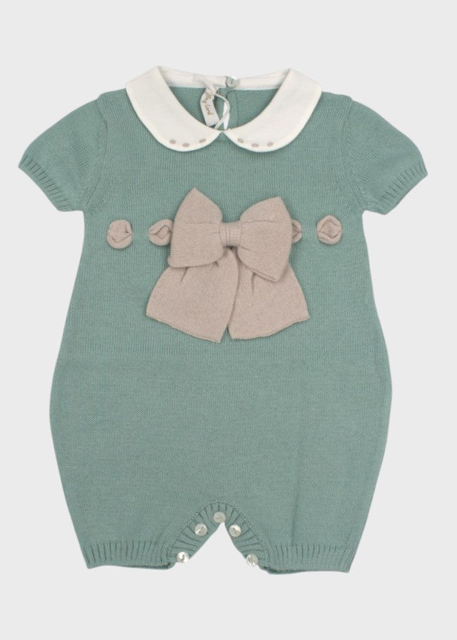 Green Bow Cotton Romper 355