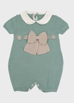 Green Bow Cotton Romper 355
