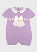 Cotton Romper with Purple Bow 355/L