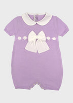 Cotton Romper with Purple Bow 355/L